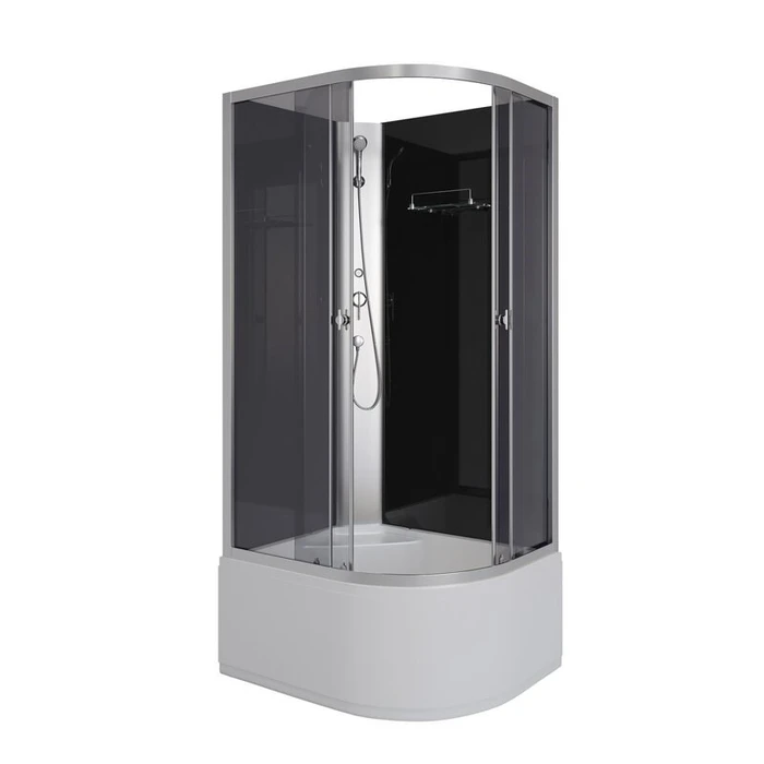 Душевая кабина Niagara Eco E100/80/40L/TN/BK (100х80х195) высокий поддон(40см),стекло тонированное,4 места E100/80/40L/TN/BK