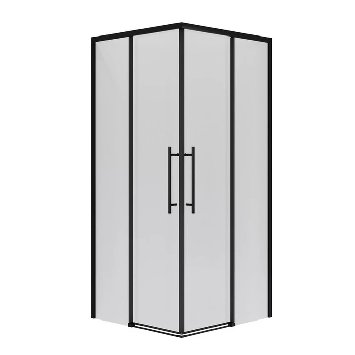 Душевое ограждение Niagara Nova NG-6828-34ВLACK (80х80х195) квадрат,черный матовый,двери раздвижные,стекло прозрачное,1 место NG-6828-34BLACK