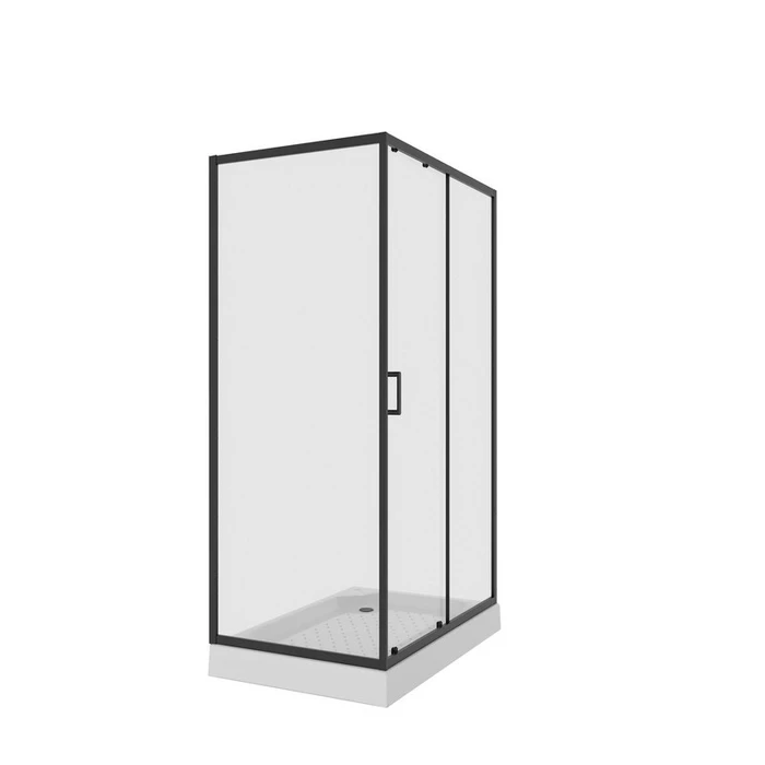 Душевое ограждение Niagara Nova NG-6812-08ВLACK (120х80х195) прямоугольник,черный,дверь раздвижная,стекло прозрачное,1 место 68120812BLACK
