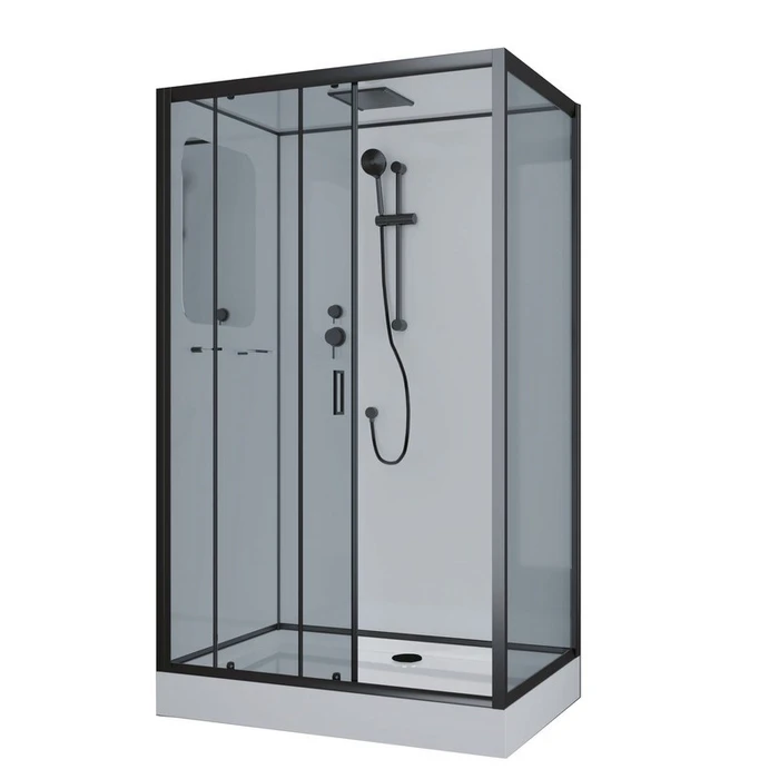 Душевая кабина Niagara Premium NG-6912-01QL BLACK (120х80х210) низкий поддон(16 см),черный,стекло тонированное,4 места 69120134QLBLACK