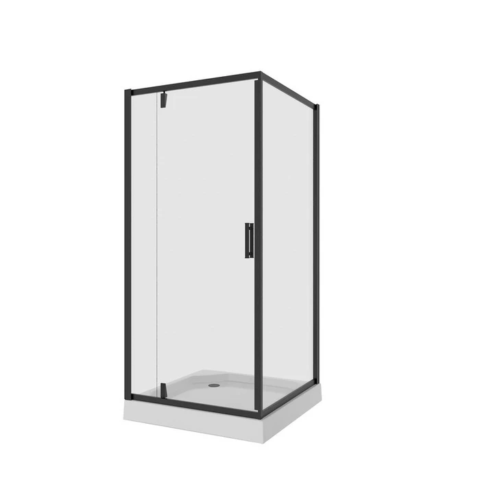 Душевое ограждение Niagara Nova NG-6801-08ВLACK (90х90х195) квадрат,черный,дверь распашная,стекло прозрачное,1 место 68010811BLACK