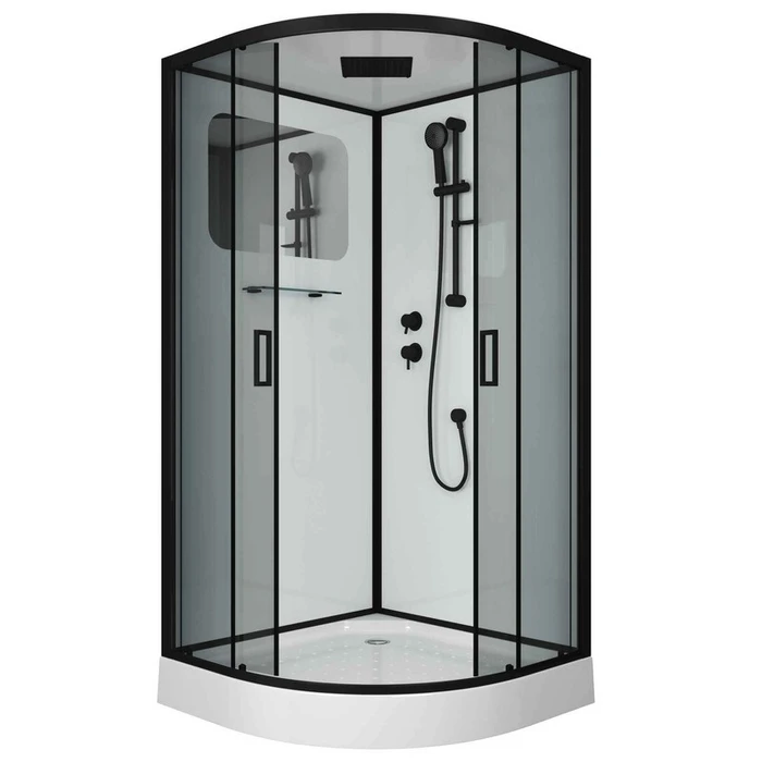 Душевая кабина Niagara Premium NG-6901-01 BLACK (90х90х210) низкий поддон(16 см),черный,стекло тонированное,4 места 69010134BLACK