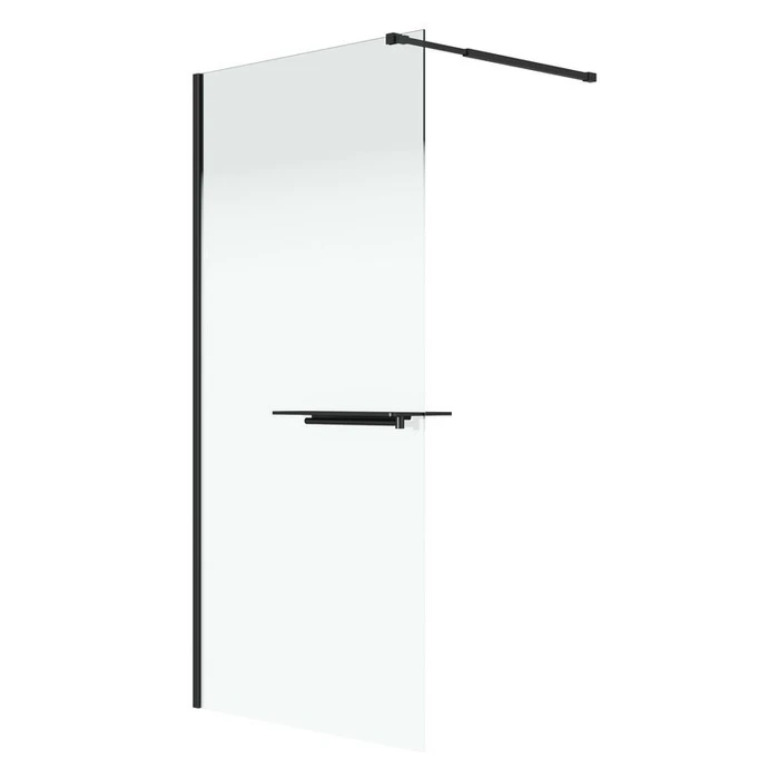 Душевая перегородка Niagara Nova NG-582-10BLACK (100х200) черный матовый,стекло белый градиент,1 место NG-582-10BLACK