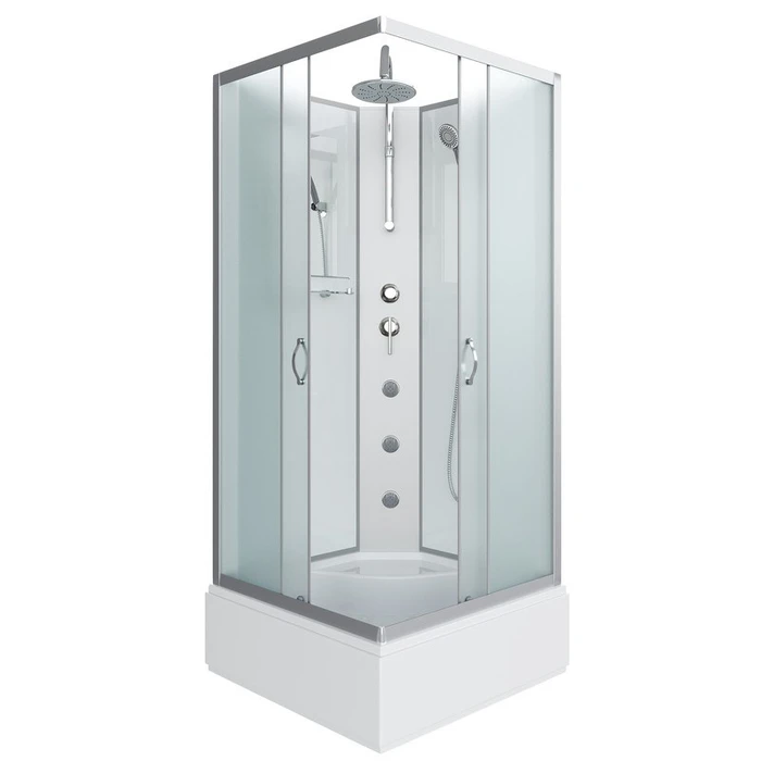 Душевая кабина Niagara Classic NG-1108-14BKTG (90х90х210) средний поддон(26см),стекло матовое,4 места с полкой 11081424BKTG