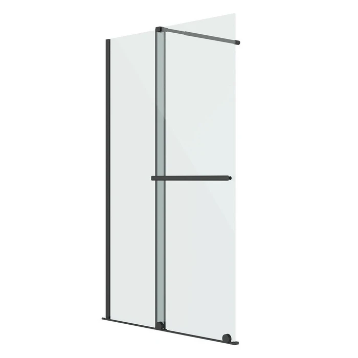 Душевая перегородка Niagara Nova NG-671-90BLACK (90х200) черный матовый,раздвижная,стекло прозрачное,1 место NG-671-90BLACK