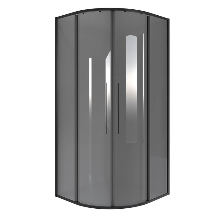 Душевое ограждение Niagara Nova NG-2827-34BLACK (100х100х195) четверть круга,черный матовый,двери раздвижные,стекло тонированное,1 место NG-2827-34BLACK
