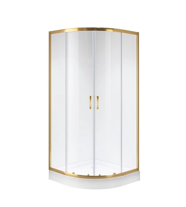 Душевое ограждение Niagara Nova NG-6407-08GOLD (100х100х195) четверть круга,золото,двери раздвижные,стекло прозрачное,1 место 64070811GOLD