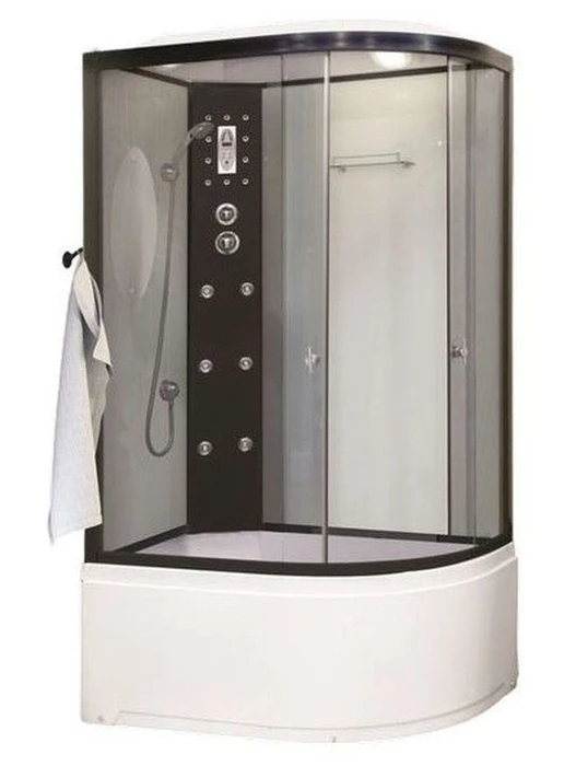 Душевая кабина Niagara Ultra NG-1910-01L (120х80х220) высокий поддон(48см),черный,стекло тонированное,4 места 19100134L