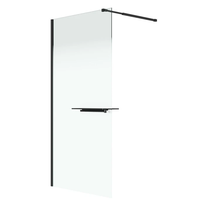 Душевая перегородка Niagara Nova NG-582-90BLACK (90х200) черный матовый,стекло белый градиент,1 место NG-582-90BLACK