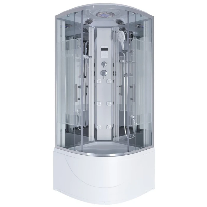Душевая кабина Niagara Ultra NG-709-01 (100х100х220) высокий поддон(48см),стекло прозрачное с рисунком,4 места 7090164