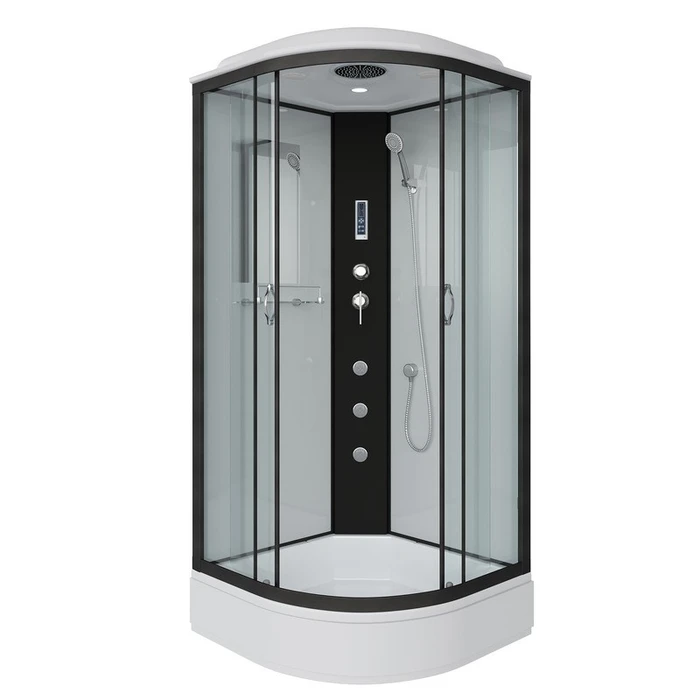 Душевая кабина Niagara Classic NG-6703-14F (80х80х215) средний поддон(26см),черный,стекло прозрачное,4 места 67031414F