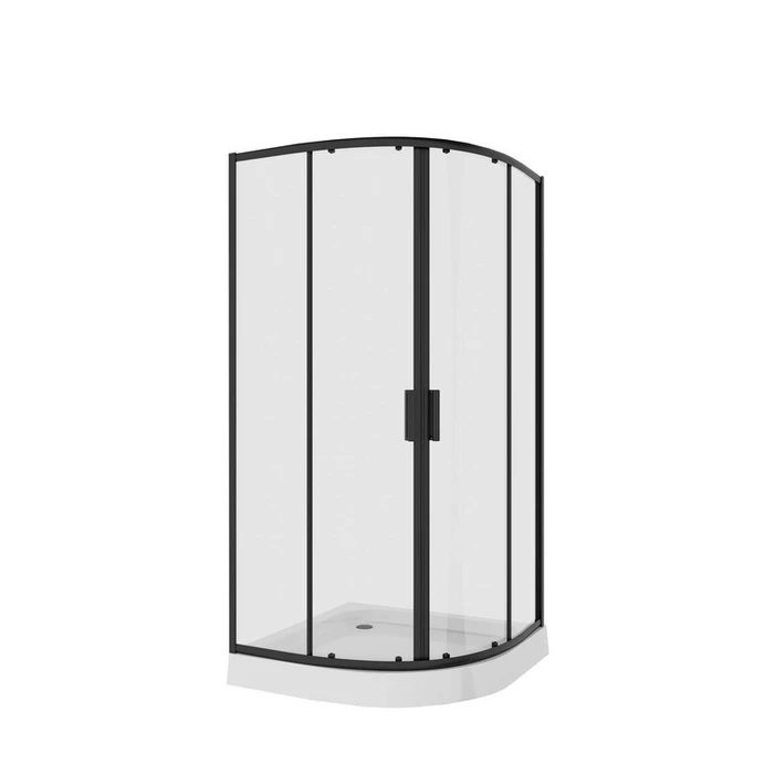 Душевое ограждение Niagara Nova NG-6807-08ВLACK (100х100х190) четверть круга,черный,двери раздвижные,стекло прозрачное,1 место 68070811BLACK
