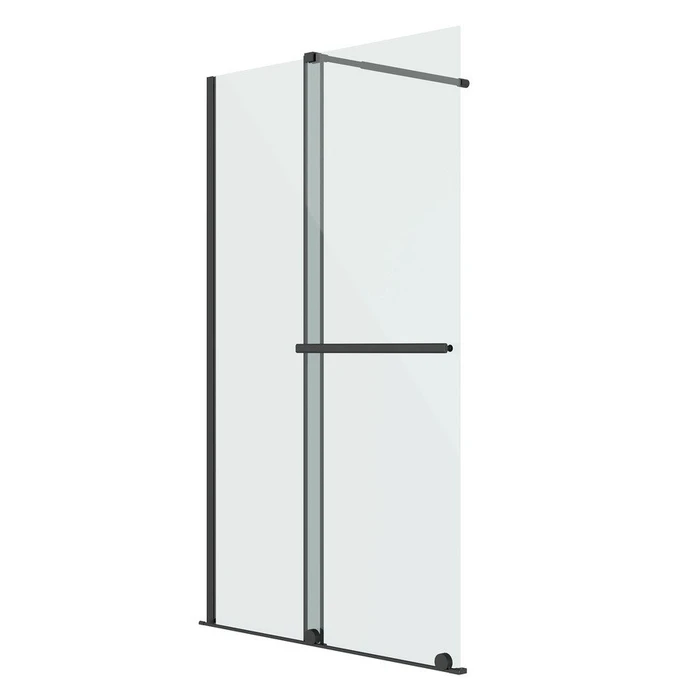 Душевая перегородка Niagara Nova NG-671-10BLACK (100х200) черный матовый,раздвижная,стекло прозрачное,1 место NG-671-10BLACK