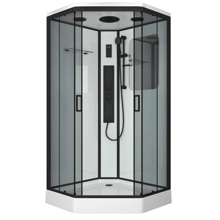 Душевая кабина Niagara Premium NG-6901-01GD BLACK (90х90х220) низкий поддон(16см),черный,стекло тонированное,4 места 69010134GDBLACK
