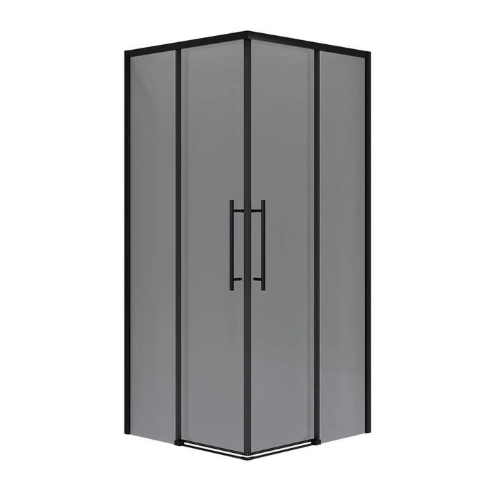 Душевое ограждение Niagara Nova NG-2830-34BLACK (100х100х195) квадрат,черный матовый,двери раздвижные,стекло тонированное,1 место NG-2830-34BLACK