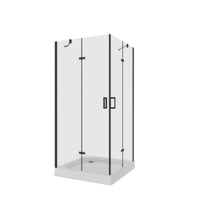 Душевое ограждение Niagara Nova NG-6814-08ВLACK (100х100х195) квадрат,черный,двери распашные,стекло прозрачное,1 место 681408111BLACK
