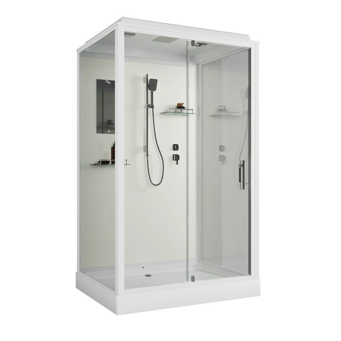 Душевая кабина Niagara Standart ST120/90/15Q (120х90х215) прямоугольник,поддон 15см,распашная,проф.белый,3 места ST120/90/15Q