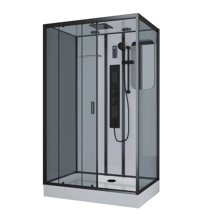 Душевая кабина Niagara Premium NG-6912-01GQL BLACK (120х80х210) низкий поддон(16 см),черный,стекло тонированное,5 мест 69120134GQLBLACK