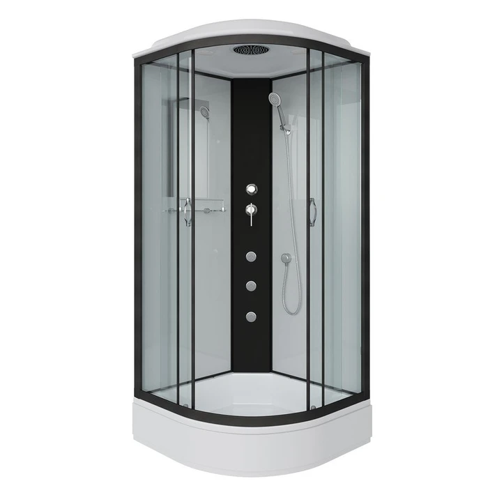 Душевая кабина Niagara Classic NG-6701-14G (90х90х215) средний поддон(26см),черный,стекло прозрачное,4 места 67011414G