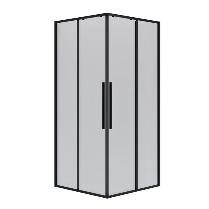 Душевое ограждение Niagara Nova NG-6822-34ВLACK (80х80х195) квадрат,черный матовый,двери раздвижные,стекло прозрачное,1 место NG-6822-34BLACK