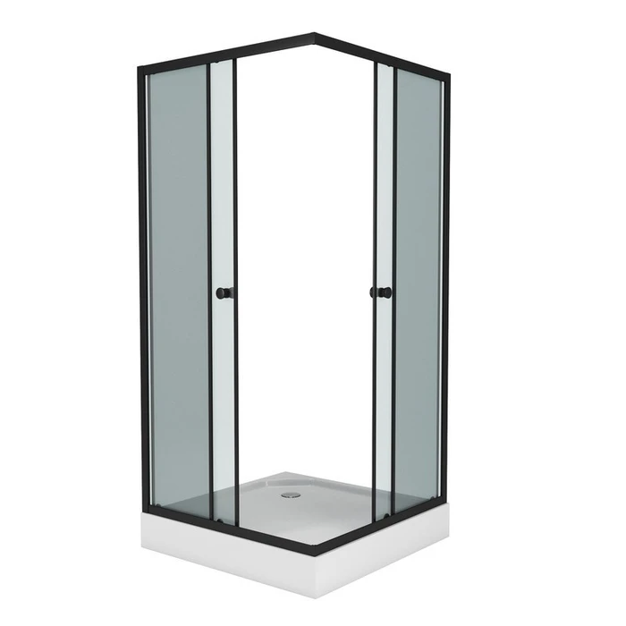Душевой уголок Niagara Eco NG-009-14QT (90х90х195) низкий поддон(13см),черный,стекло тонированное,2 места _0091432QT