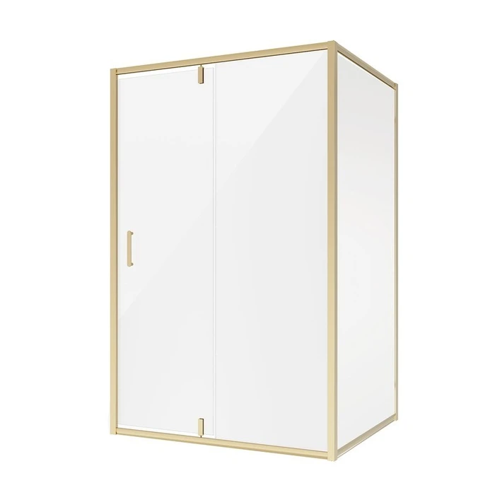 Душевое ограждение Niagara Nova NG-43-12AG-A80G (120х80х195) прямоугольник,золото,двери распашные,стекло прозрачное,2 места NG-43-12AG-A80G