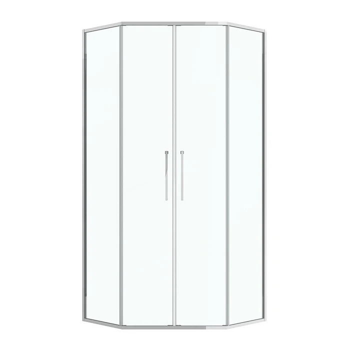 Душевое ограждение Niagara Nova NG-6638-90 (90х90х195) трапеция,хром,двери раздвижные,стекло прозрачное,1 место NG-6638-90