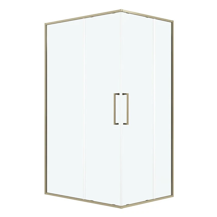 Душевое ограждение Niagara Nova NG-6436-1080SG (100х80х195) прямоугольник,золото сатин,двери раздвижные,стекло прозрачное,1 место NG-6436-1080SG