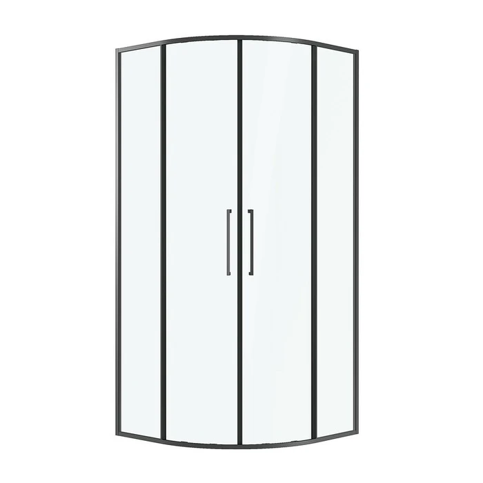 Душевое ограждение Niagara Nova NG-6837-90BL (90х90х195) четверть круга,черный матовый,двери раздвижные,стекло прозрачное,1 место NG-6837-90BL