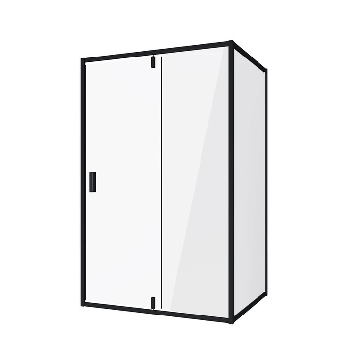 Душевое ограждение Niagara Nova NG-83-11AB-A80B (110х80х195) прямоугольник,черный,дверь распашная,стекло прозрачное,2 места NG-83-11AB-A80B