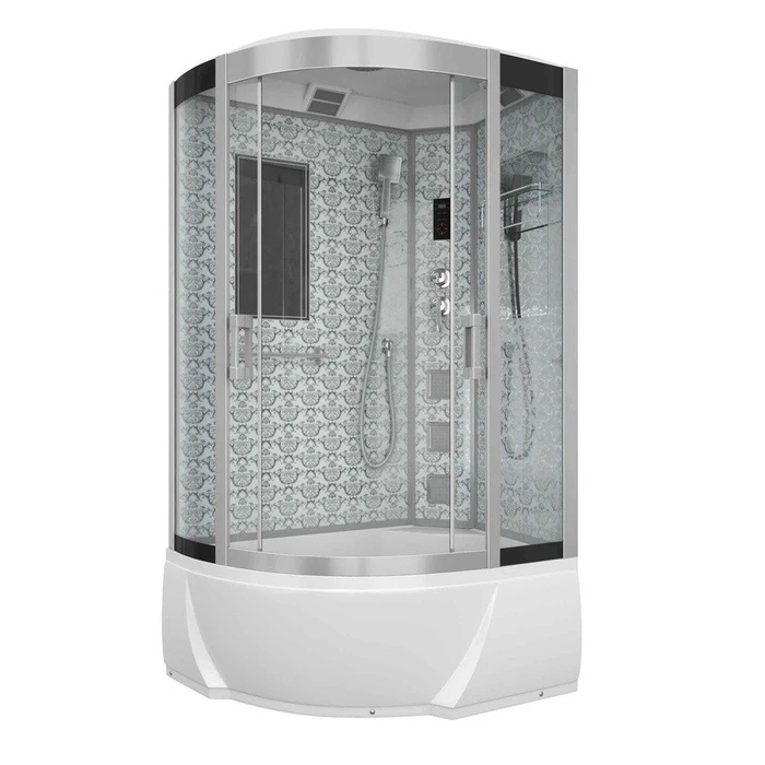 Душевая кабина Niagara Luxe NG-7712WR (80x120х215) высокий поддон(38см),дверь раздвижная,стенки серебро,4 места 7712WR