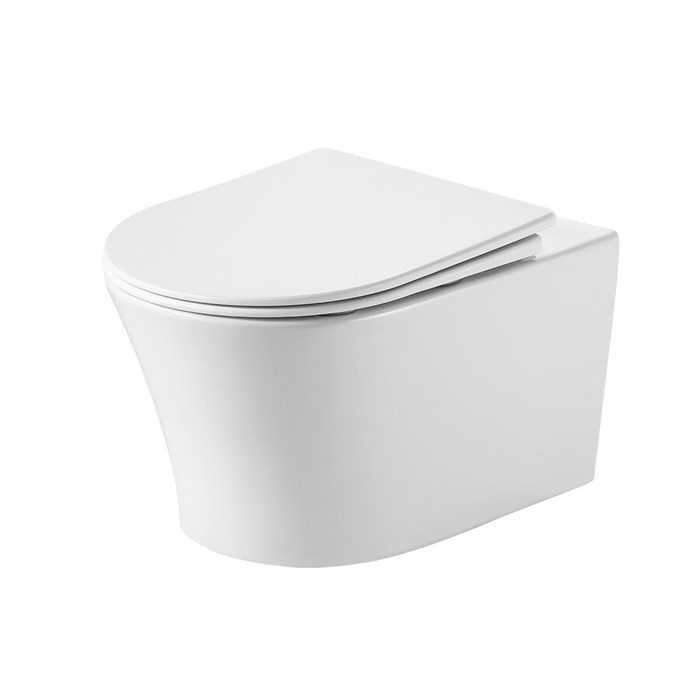 Унитаз подвесной Grossman Thin Rim GR-5604SQ (520х360х355) тонкий ободок,белый с тонкой крышкой,микролифт,смыв торнадо,1 место GR-5604SQ