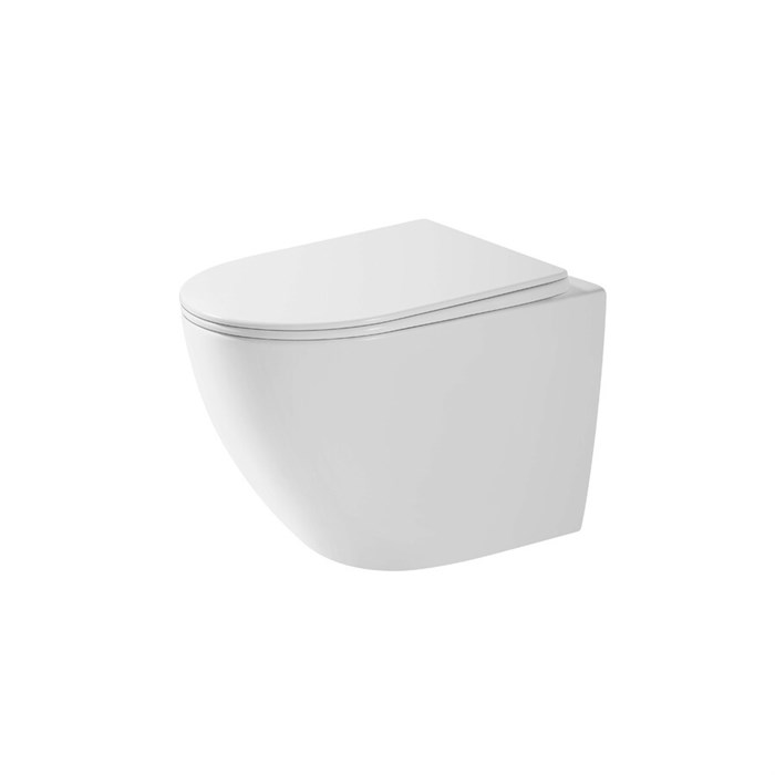 Унитаз подвесной Grossman Thin Rim GR-5601S (520х360х360) тонкий ободок,белый с тонкой крышкой,микролифт,1 место GR-5601S