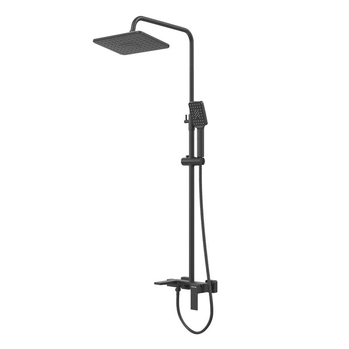 Душевая стойка Grossman Style 500.K35.05.210 с верхним душем,ручной лейкой и смесителем,черный матовый,1 место 500.K35.05.210