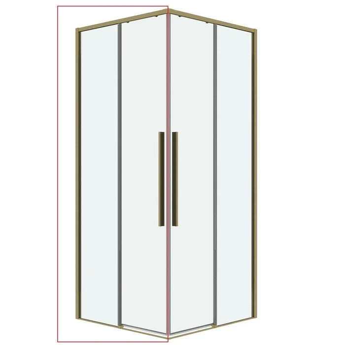 1/2 душевого ограждения Grossman Galaxy 1/2.K33.01.12.32.00 (120х195) золото сатин,стекло прозрачное, 1 место 1/2.K33.01.12.32.00