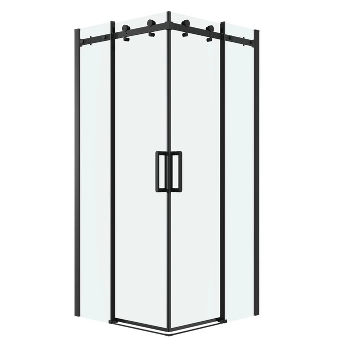 Душевое ограждение Grossman Classic 300.K33.04.1010.21.00 (100х100х195) квадрат,раздвижная,черный матовый, стекло прозрачное, 2 места 300.K33.04.1010.21.00