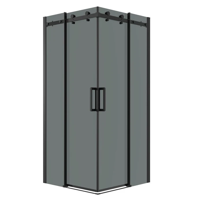 Душевое ограждение Grossman Classic 300.K33.04.8080.21.10 (80х80х195) квадрат,раздвижная,черный матовый,стекло тонированное, 2 места 300.K33.04.8080.21.10
