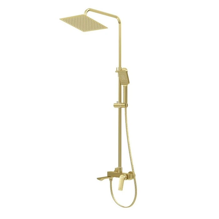 Душевая стойка Grossman Cosmo 500.K35.02.320 с верхним душем,ручной лейкой и смесителем,золото сатиновый,1 место 500.K35.02.320