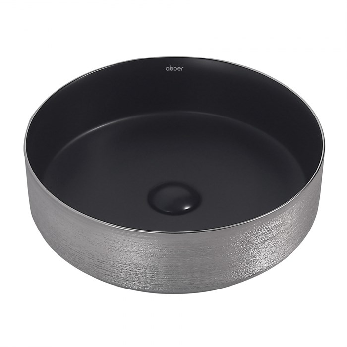 Раковина накладная ABBER Bequem AC2109BS черный матовый с серебром 5807 - фото 56473