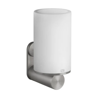 Gessi 316 стакан настенный, белый композитный материал, держатель, цвет Steel Brushed 54707.239