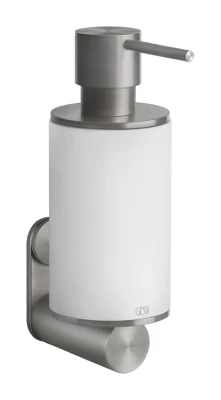 Gessi 316 дозатор для жидкого мыла настенный, колба белая, цвет Steel Brushed 54713.239