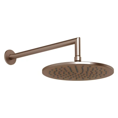 Gessi верхний душ ?250 мм, шарнирный с настенным держателем 358 мм, цвет Copper Brushed PVD 63348.708