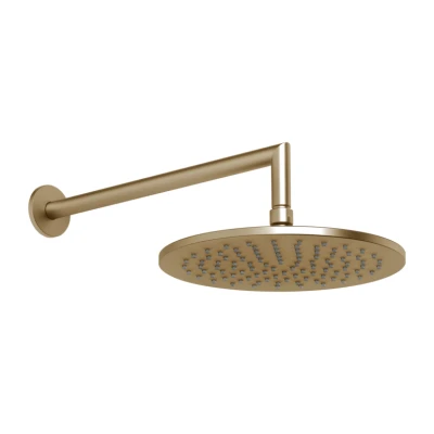 Gessi верхний душ ?250 мм, шарнирный с настенным держателем 358 мм, цвет Warm Bronze Brushed PVD 63348.726