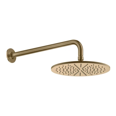 Gessi Inciso Shower верхний душ ?300 мм, шарнирный, на 1/2”, с защитой от известкового налёта, цвет Warm Bronze Brushed PVD 58248.726