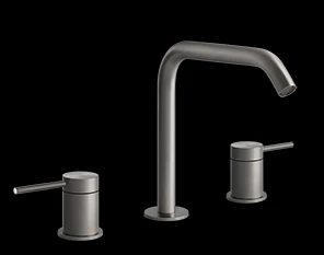 Gessi Flessa смеситель для раковины на 3 отверстия, средний, без донного клапана, соединительные шланги, цвет Matte Black 54012.299