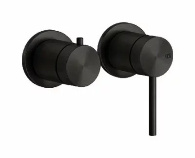 Gessi Bath-Shower 316 смеситель настенный, однорычажный на 2 выхода, внешняя часть, цвет Matte Black 54077.299