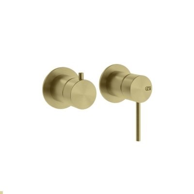 Gessi Bath-Shower 316 смеситель настенный, однорычажный на 2 выхода, внешняя часть, цвет Brushed Brass PVD 54077.727
