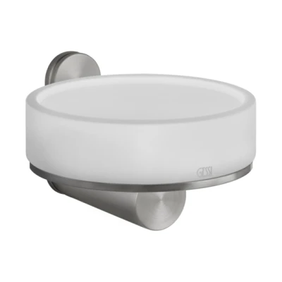 Gessi 316 мыльница настенная, белый композитный материал, держатель, цвет Steel Brushed 54701.239
