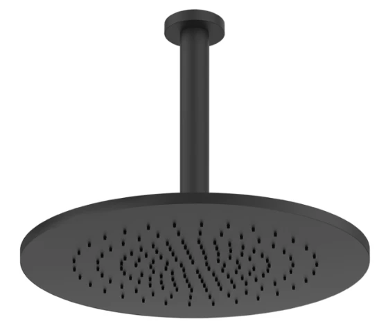 Gessi Bath-Shower 316 верхний душ ?355 мм, шарнирный для потолочного крепления 274 мм, с защитой налёта, цвет Matte Black 54152.299