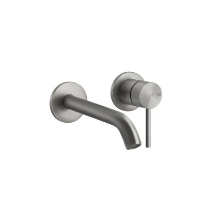 Gessi Flessa смеситель для раковины, встраиваемый, однорычажный, длинный излив, без донного клапана, внешняя часть, цвет Steel Brushed 54086.239